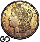 1921 Morgan Silver Dollar Coin Proof-Like Rainbow Toner, Tough Find!