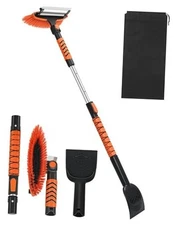  43" Snow Brush and Ice Scraper - Extendable Snow Scrapers and Cleaner Orange