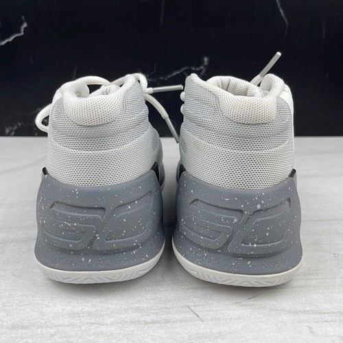 Under Armour Kids High Top Sneaker White/Gray sz 12 - Picture 4 of 9
