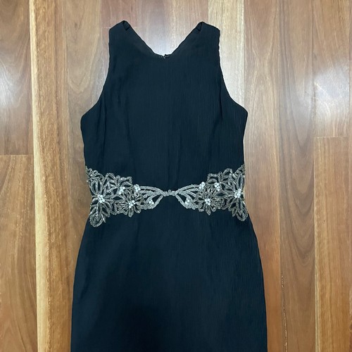 Badgley Mischka Woman’s Black Formal Dress Gown Embellished Evening Size 6 US - Picture 15 of 18