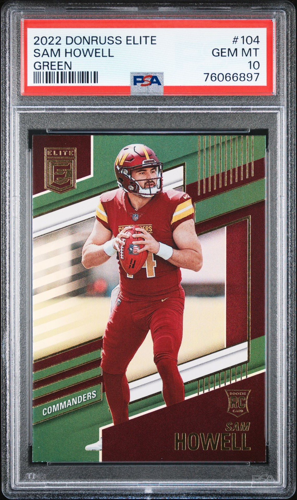 2022 Donruss Elite Sam Howell Green #104 PSA 10 GEM MT