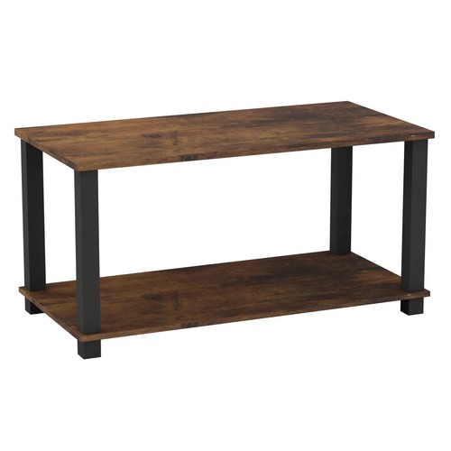 2 Tier Coffee Table Wooden Cocktail Tea Center Table With Storage Shelf - Picture 4 of 13