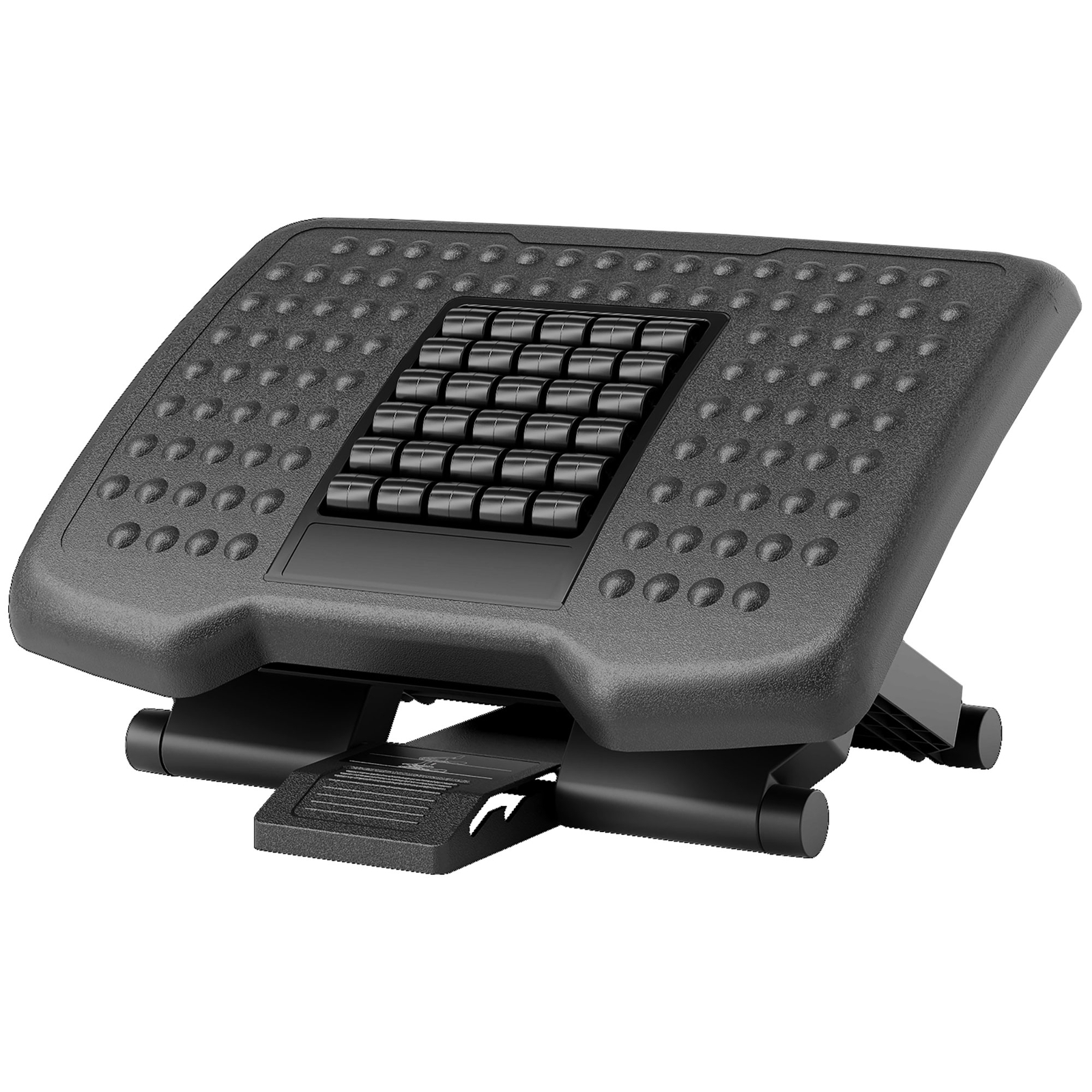 HOMCOM Poggiapiedi da Scrivania Regolabile Ergonomico con Rulli Massaggianti