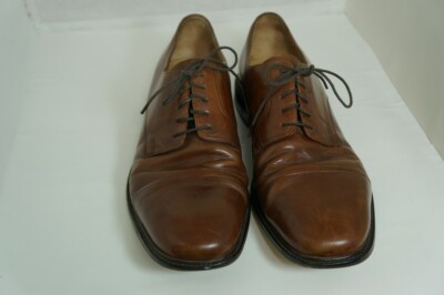 Johnston & Murphy J.M. 1850 Mens 12 M Tan Leather Cap Toe Oxford Shoes 59-11056 J Murphy 12 M Distressed Brown Leather #59 11056 Johnston  main image 2