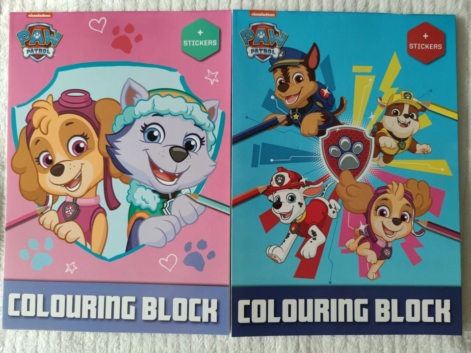 NICKELODEON Paw Patrol - Malblock mit 16 Ausmalbildern und Stickern (verschiedene Motive)