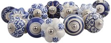 10 Pc Blue and White Assorted Knobs Kitchen Cabinet Knobs Ceramic Knobs Pumpkin
