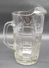 Vintage Anchor Hocking Manchester Heavy Glass Clear Tartan Pitcher 50 oz  9.5"