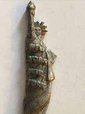 Vintage Souvenir Spoon US Collectible Pewter New York New York Statue Of Liberty