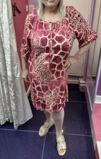 Brand New Tortoise Shell Print Shirt Summer Frill Hem Dress ONE Size 16-18-20