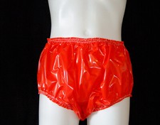 Sissy PVC Panties Red Plastic Knickers Pants Underwear Shiny Adult