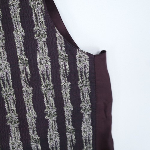 Mens Waistcoat Large Size US 44 Burgundy Striped Formal Dress Vest - Picture 7 of 10