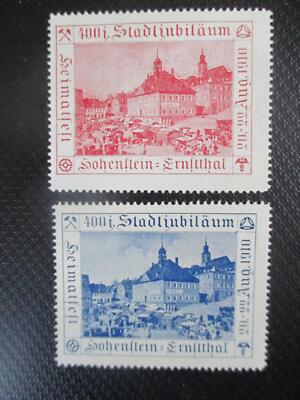 (11876) 2 x Reklamemarke - 400 Jahre Stadtjubiläum Hohenstein-Ernstthal 1910