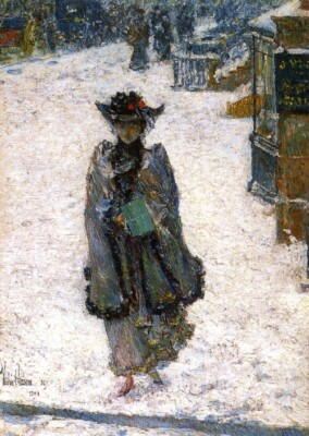 Childe Hassam Street Scene Christmas Morning 1892 17''x 22'' Archival Art Print