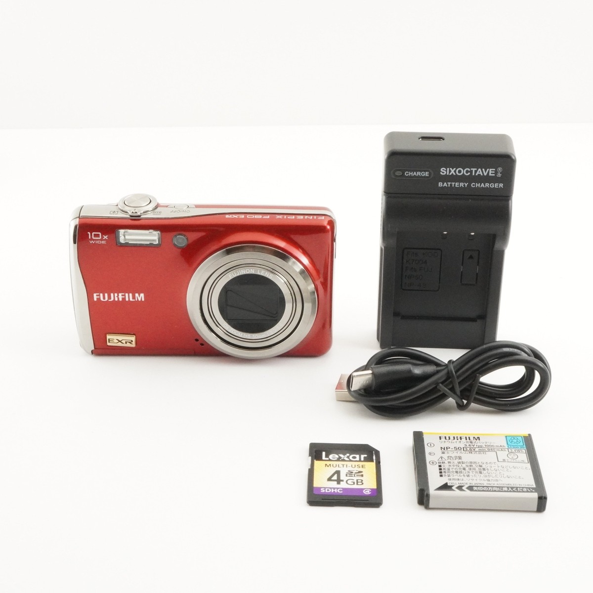 FUJIFILM FinePix F80 EXR Red With 4GB SDHC Card Digital