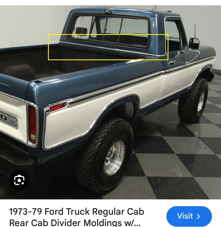 Camión Ford F150 XLT 73-79 - moldura exterior trasera de cabina - juego J moldeado curvo Foto 3 de 4