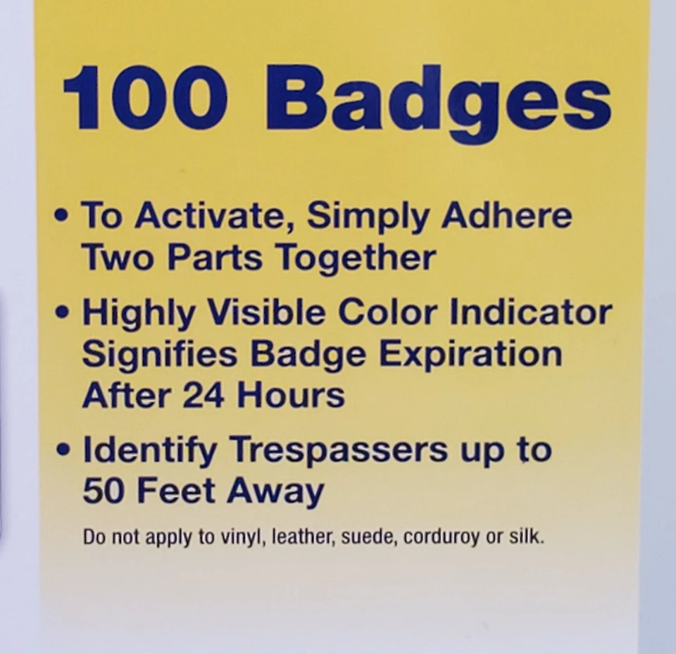 Time's Up! Self-Expiring One-Day Visitor Badges 3 x 2 10x Packs of 100 Tot 1,000 - Image 3 of 4