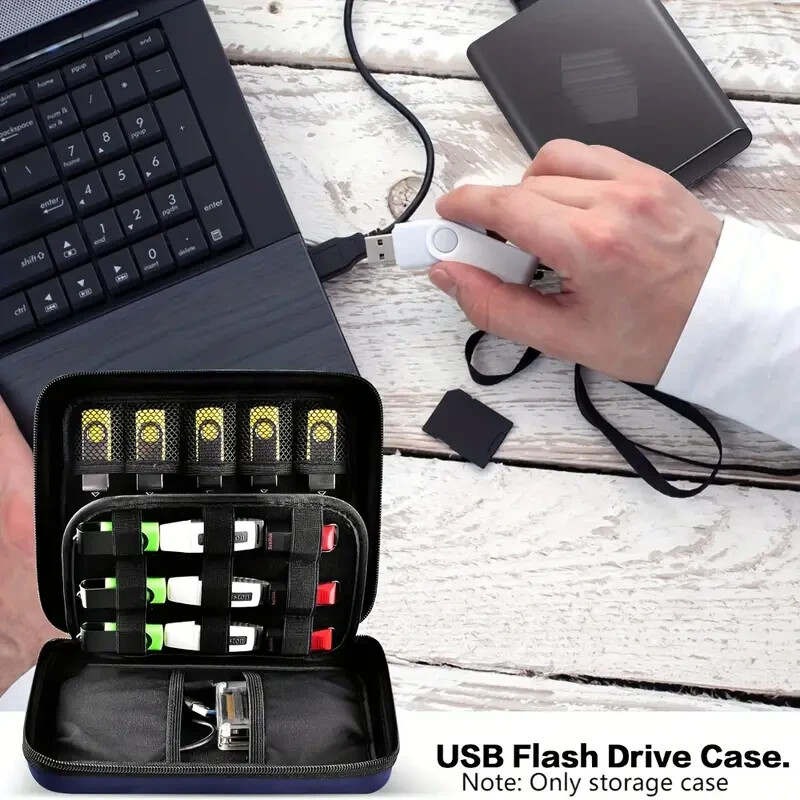 USB Flash Drive Case - Thumb Drive Holder Organizer, SD Memory Card case - NEW-image