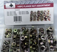 140pc Goliath Industrial Flange Nut Assortment~ Metric Size~ FNA140