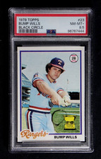BUMP WILLS BLACK CIRCLE ERROR PSA 8.5 NM-MT+ 1978 TOPPS BASEBALL CARD #23 RARE!