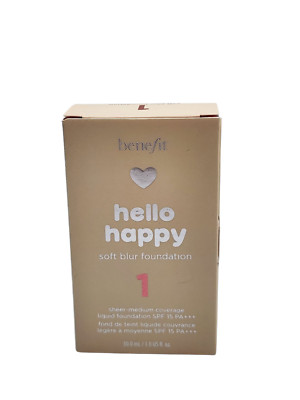 Benefit Hello Happy Soft Blur Foundation Shade # 1 Foundation New in box 1 oz