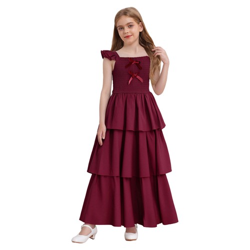 Girls Maxi Dress Vintage Charm Party Dress Ankle Length Sweet Cute Casual Gown - Picture 5 of 71