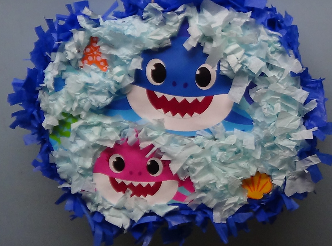 Baby Shark Characters Pinata Birthday Party Piñata, New (No Pull String)