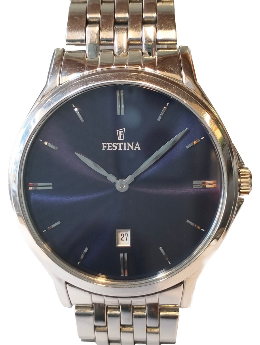 FESTINA QUARTZ BLUE DIAL F16744 JAPAN MEN'S FULL WORKING ALL