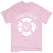 Firefighter Emblem T-shirt Fire and Rescue First Responders Men's Tee