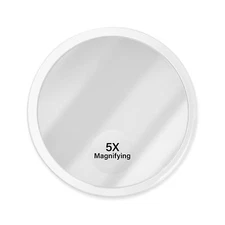 Jumbl 6” 5X Magnifying Mirror, Suction Cup Makeup Mirror W/ 5X Magnification