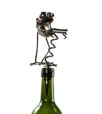 Sugarpost Gnome Be Gone Mini Corkscrew Wine Stopper Welded Metal Art Item 1041