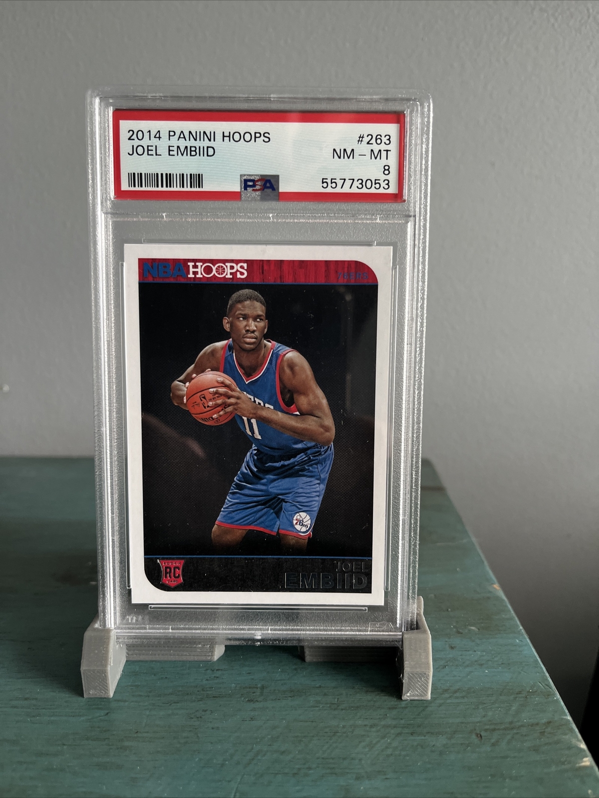 2014-15 NBA Hoops Joel Embiid RC #263 PSA 8