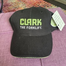 Clark The Forklift Black Trucker Hat Baseball Cap Strap Back Embroidered