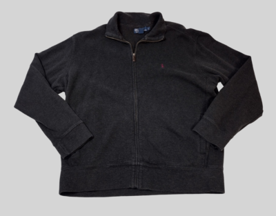 Vintage 90s Polo Ralph Lauren Gray Zip Up Knit Jacket Men Large  