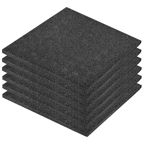 NNEVL Fall Protection Tiles 6 pcs Rubber 50x50x3 cm Black - Picture 2 of 6
