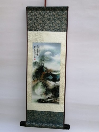 Antique Painting Chinese Silk Handmade Signed Nature Multicolor Rare 12 inch - Picture 11 of 12