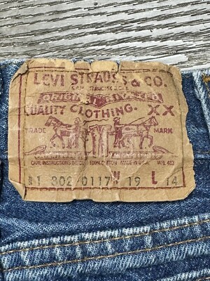 Vtg 80s Levis 302-0117 Kids Toddler Denim Jeans 1T 19 X 14 Rare