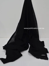 Black Cashmere Scarf Shawl Stole Wrap Throw Pashmina Nepalese Handmade 