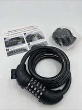 Bike Lock Cable Heavy 5-Digit Self Coiling Combination Code Free Ship