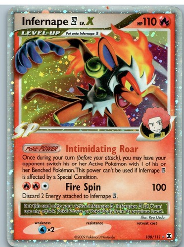 Infernape E4 LV.X 108/111 Holo LV.X Rare Rising Rivals Pokemon Damaged