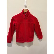 Columbia Girls Fleece Jacket Full Zip Red Active Outdoor Youth Size M