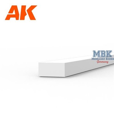 AK Interactive S.L. AK-6520 Styrene Strips 1.00 X 2.00 X 350mm (10 units)