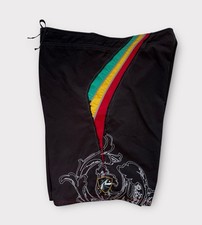Vintage Rusty Board Shorts Swim Trunks Mens 40 Embroidered Y2K Surf Rasta