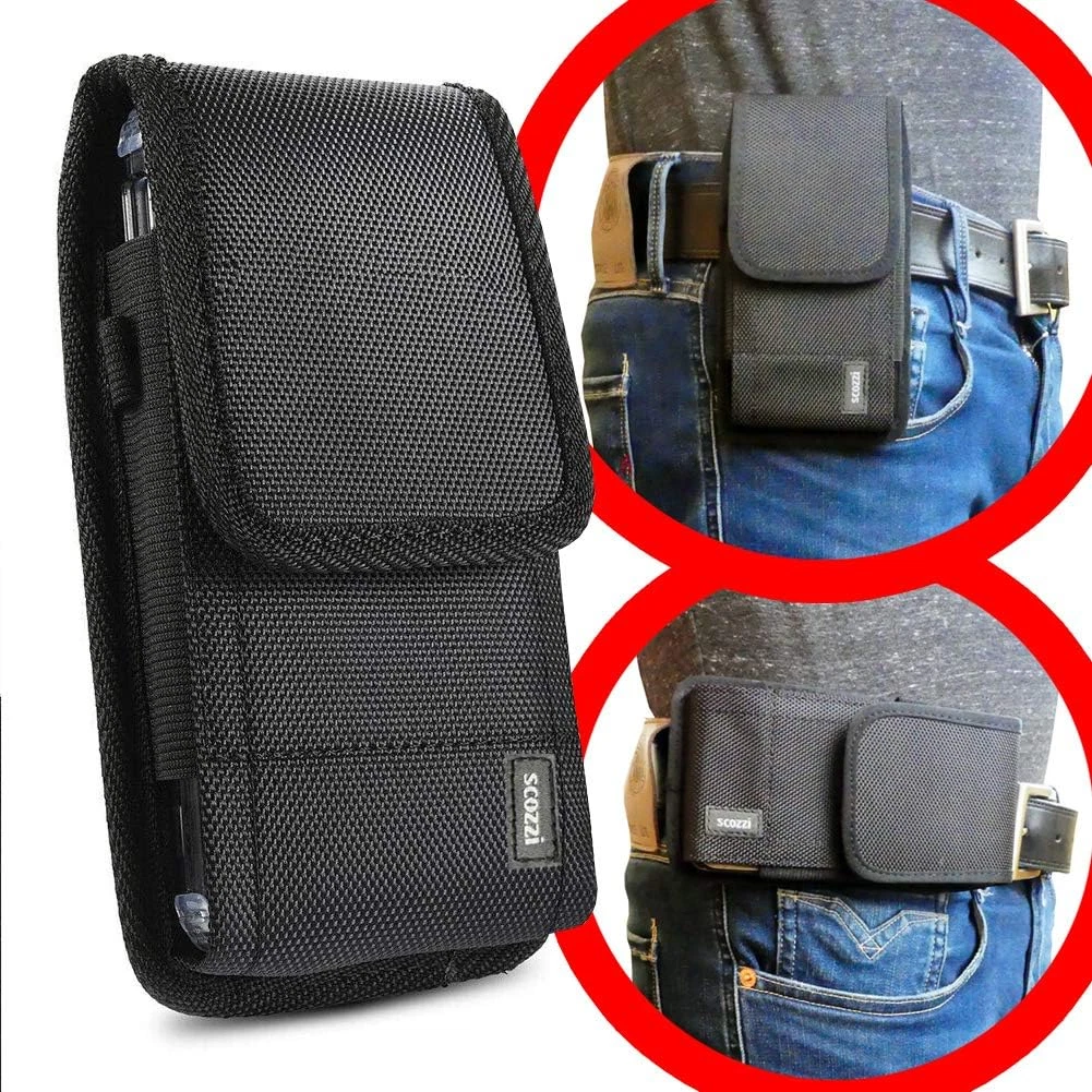 Custodia Da Cintura In Nylon Impermeabile Per Torcia E Batterie - Regolabile - 14x5.5x4 Cm