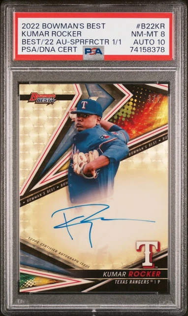 2022 BOWMAN'S BEST OF 2022 AUTO Superfractor KUMAR ROCKER 1/1 PSA 8 AUTO 10