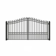 ALEKO Yard Garden London Style Ornamental Steel Dual Driveway Gate 12 ft