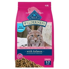 Blue Buffalo Wilderness High Protein Dry Cat Food - Salmon 4 lb Bag Grain Free