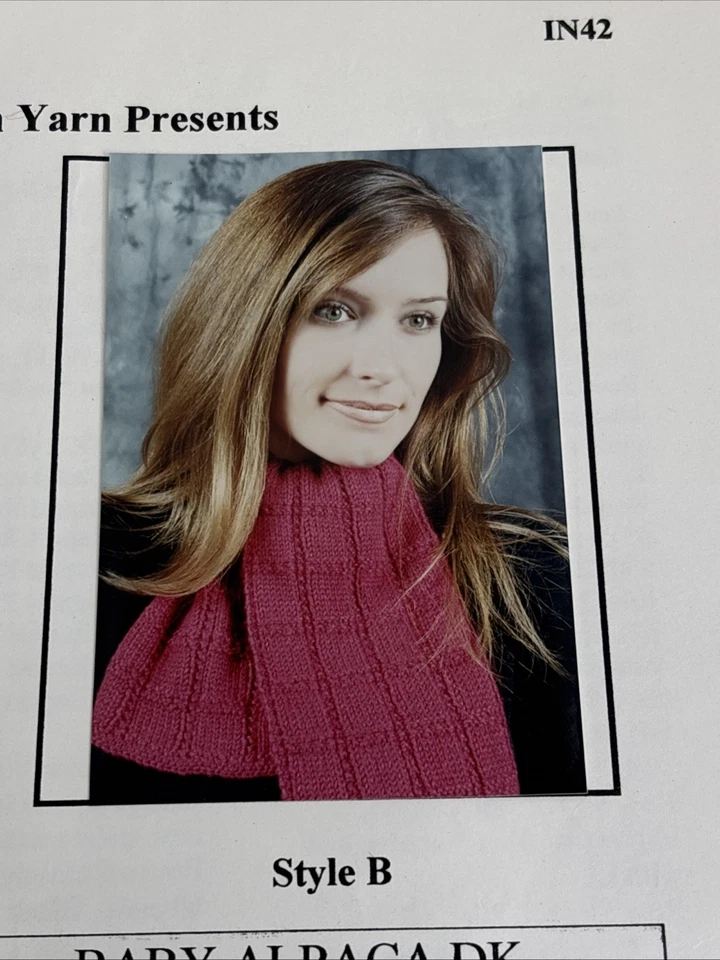 Plymouth Yarn Baby Alpaca Textured Scarf Collection 3 Designs Knitting Pattern - Image 3 of 4