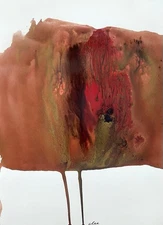 Abstract Mixed Media Painting on 11 X 15” Paper Contemporary