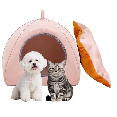 Cat Beds Cave for Indoor Cats, Water Resistance Cat House with Removable Bed ...