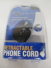 IConcepts 8' Retractable Phone Cord Black Cord New In Package